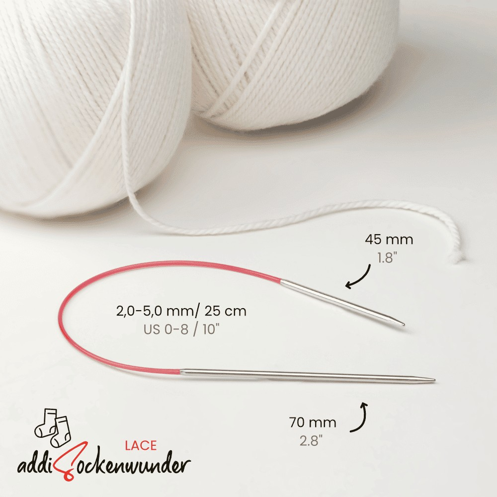 addi Sockwonder Lace Needle เข็มนิตติ้งวงกลม สำหรับถักถุงเท้า  Made in Germany 🇩🇪 (710-7)