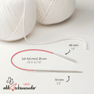 addiSockwonder Lace Needle เข็มนิตติ้งวงกลม สำหรับถักถุงเท้า  Made in Germany 🇩🇪 (710-7)