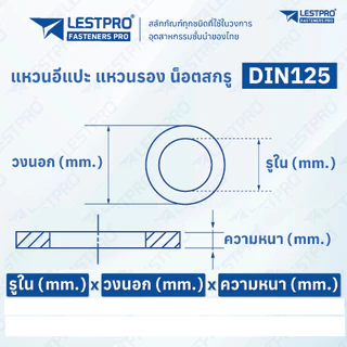 ขาว ดำ แหวนอีแปะ ไนลอน พลาสติก แหวนรอง น็อตสกรู M2.5 M3 M4 M5 M6 M8 Flat Washer Nylon Plastic Screw DIN125 PA66