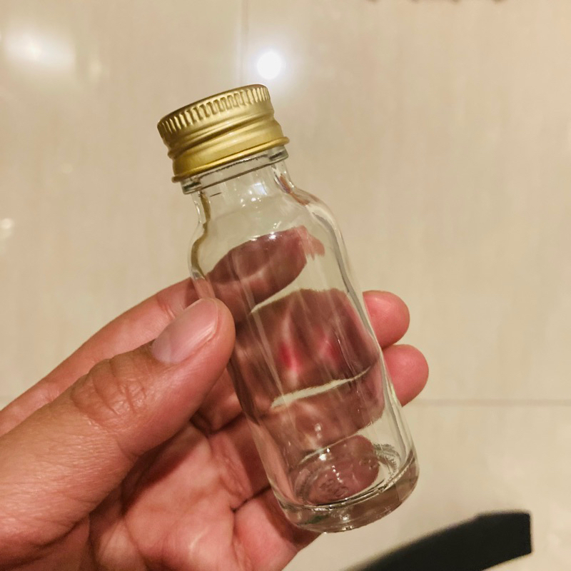 (แพ็ค 24 ใบ) ขวดแก้วสีชา/ใส 30 มล พร้อมฝาและจุกใน
