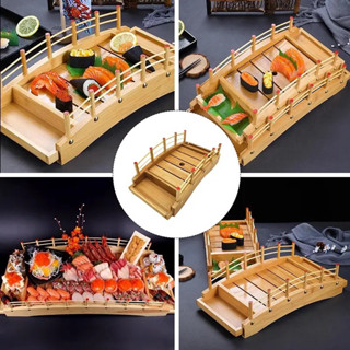 ถาดสะพานสำหลับเสิร์ฟซูชิ ซาชิมิ สะพานถาดไม้สไตล์ญี่ปุ่น 🍣สินค้าพร้อมส่ง🍣