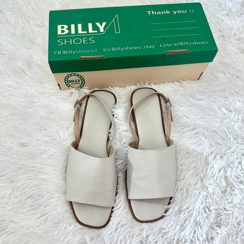Billy Shoes มือสอง รองเท้ารัดส้นสีเทาฟ้า ไซส์ 38 ใส่ออกไปข้างนอกครั้งเดียว เพราะไม่ค่อยพอดี