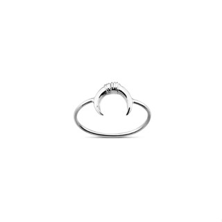 Silver thai Jewelry แหวนเงินพระจันทร์เสี้ยวเรียบ เรียบง่าย / simple silver crescent ring PLSRG142