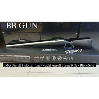 สไนเปอร์ชักยิงทีละนัด EMG Barrett Fieldcraft Lightweight Airsoft Spring Rifle - Black/Silver