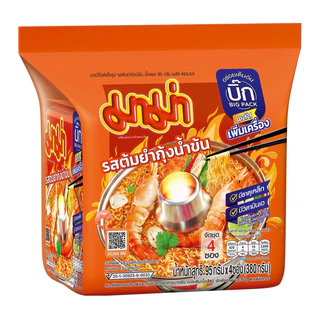 มาม่า บิ๊กแพ็ค บะหมี่กึ่งสำเร็จรูป รสต้มยำกุ้ง หมูสับ ต้มยำกุ้งน้ำข้น 95 ก. แพ็ค 4