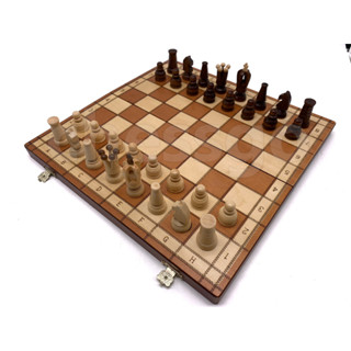 (ตัวแทนChessGo)ชุดหมากรุกสากลไม้ (แม่เหล็ก) Gold Knight Chess Set 6