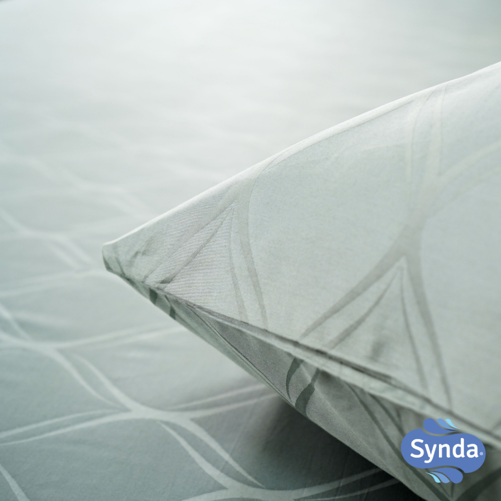 Synda ผ้าปูที่นอนรัดมุม Cotton Jacquard 700 เส้นด้าย รุ่น RIVERINE GREEN ชุดผ้าปูที่นอน+ปลอกหมอนหนุน Cotton 100% ราคา ถูกที่สุด ดีลบีเคเค แกลเลอรีภาพที่ 4
