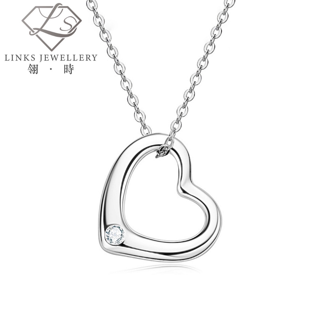 ［Real Moissanite］Can Pass Diamond Test 18K Gold Simple Heart Shape Necklace Pendant MN019 Moissanite