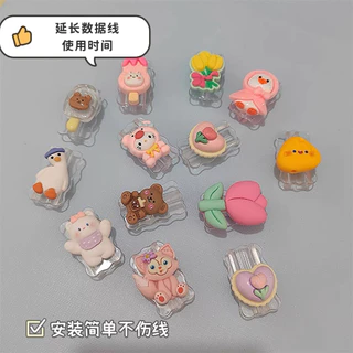【ส่งจากไทย】Cable Bite ที่กันสายหัก ลายการ์ตูน สำหรับ สายชาร์จ PD/Android/USB/Type-C เคส TPU
