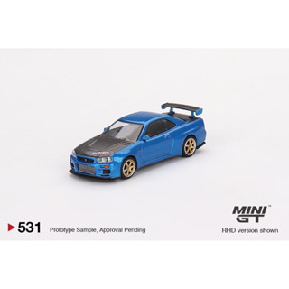 Mini Gt Nissan Skyline GT-R Top Secret Bayside Blue R34 1/64 No.531 (RHD) มินิจีที รถเหล็ก รถของเล่น