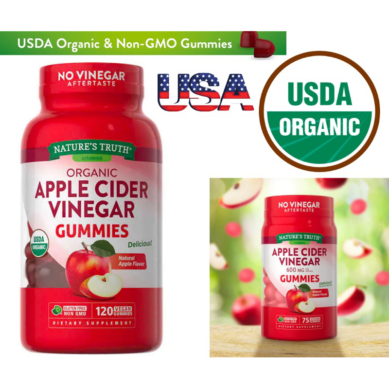 Nature’s truth Apple cider Vinegar  Organic มีแบบ75เม็ดและ120เม็ดนะคะ
