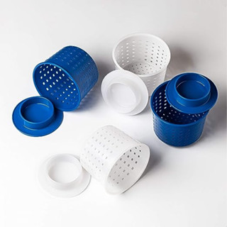 Cheese making Cheese Molds with Press Follower 4 pcs Blue and White