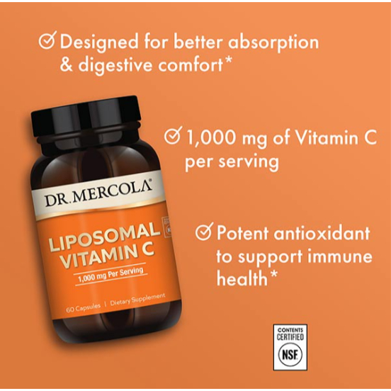 Dr. Mercola, Liposomal Vitamin C, 1000 mg, 60 Capsules