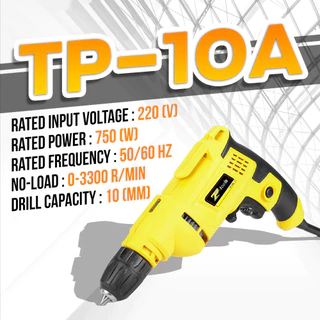 TP TOOLS สว่านไฟฟ้า 3 หุน 750W สว่าน เจาะปูน เหล็ก ไม้ได้ ปรับหมุนซ้าย-ขวาได้ ล็อคปุ่มได้