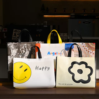 🇹🇭พร้อมส่งจากไทย🇹🇭ถุงหูหิ้วสปันบอนด์พิมพ์ลาย 42*32*10 cm.ใส่ของเอนกประสงค์