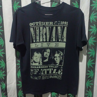 เสื้อยืดมือสอง ต่างประเทศ เสื้อวง Nirvana tag 2009 Size M.อก20.5/ยาว26.5