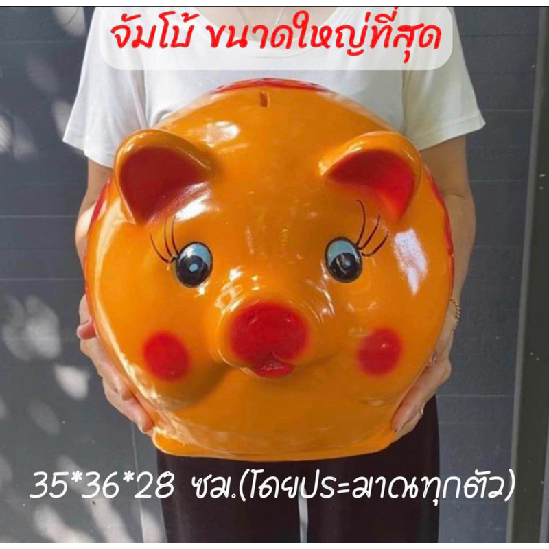 กระปุกออมสินปูนพลาสเตอร์ งาน OTOP ขนาดจัมโบ้ XXLใหญ่ที่สุดถูกที่สุด หมูทองมงคล ถุงเงินทอง  เสือนำโชค