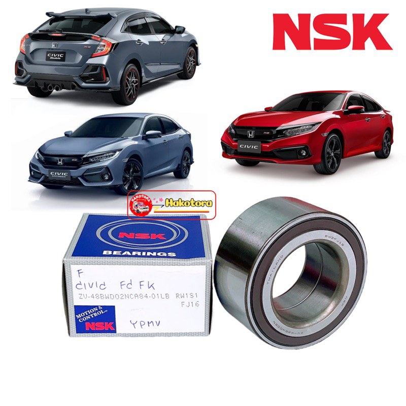 NSK JAPAN ลูกปืนล้อ หน้า Honda Civic FC FK ปี 2016-2021 มี ABS ZV-488WD02 NCA84 สเปกแท้ติดรถ