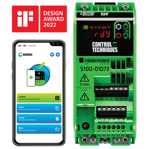 Control Techniques Inverter รุ่น S100 0.75kW, 1HP, 380-480VAC, Input 3-Phase (S100-02433-0A0000)
