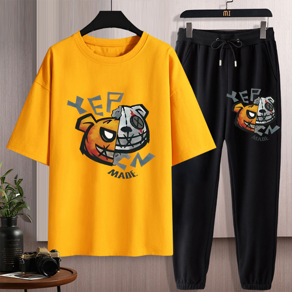 #D470+CKH470(สิงค้าพร้อมส่งจากไทย)ชุดเซ็ทเสื้อแขนสั่ง+กางเกงขายาว ใส่ได้ทั้งชายและหญิงผ้านุ่มใส่สบาย.ลายสวยแฟชั่นนานาชาต