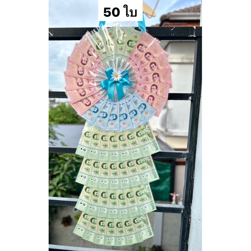ของขวัญสุดพิเศษพวงมาลัยใส่เธนบัตรได้40ใบ ของขวัญ (รับปริญญา/ วันเกิด ใส่ธนบัตร 20,50,100 ได้