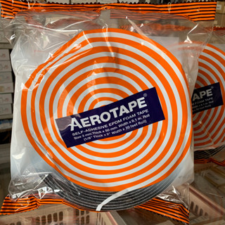 AEROTAPE แอโร่เทป (ยกม้วน) เทปโฟม ขนาดยาว 9.1เมตร ของแท้100% เทปยางดำ เทปพันท่อแอร์ ฉนวนแผ่น เทปพันท่อเย็น แอโร่เทป