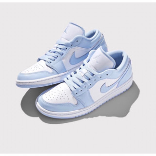 (สอบถามไซส์ก่อนสั่งซื้อ พร้อมส่ง แท้ 100%) Nike air jordan 1 low ice blue ❄️🫧 สีฟ้าพาสเทลขายดีมาก