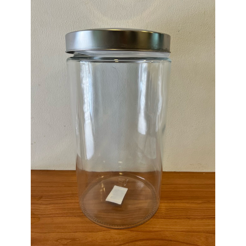 โหลแก้วใสทรงกลมกระบอก ฝาสแตนเลส ความจุ7.6ลิตร (1099L) โหลใส่น้ำ โหลใส่ชา