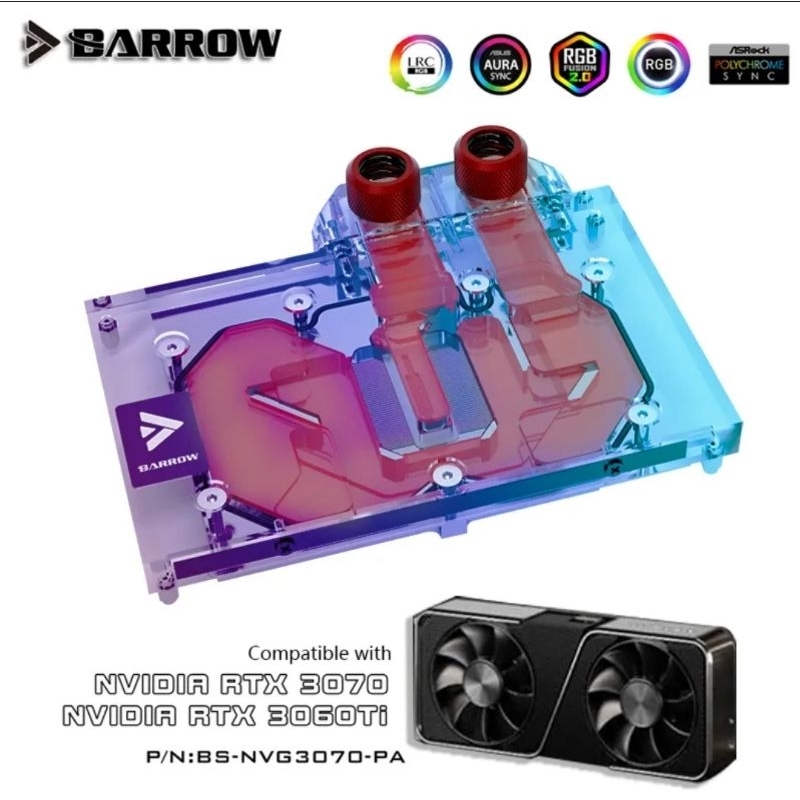 (พรี)BARROW บล็อคน้ำการ์ดจอ RTX3060ti 3070 NVIDIA FOUNDERS EDITION BS-NVG3070-PA