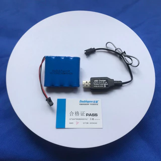 ถ่านชาร์จ Ni-Cd 4.8V 2000mAh ขั้วSM (ถ่านเกรด A มีประกันทุกก้อน) + เครื่องชาร์จ USB