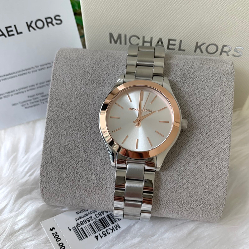 [[พร้อมส่ง📦แท้💯%]] Michael Kors Mini Slim Runway Ladies Watch MK3514