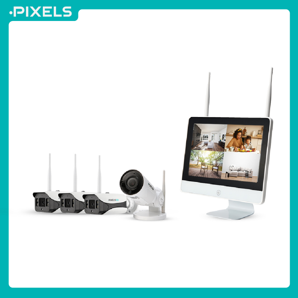 PIXELS ALL NEW X SERIES MONITOR 3+1 กล้องวงจรปิดไร้สาย Pixels พร้อมจอ LED มอนิเตอร์