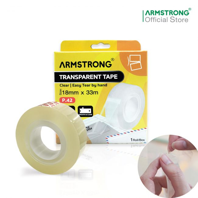 Armstrong เทปใสฉีกได้ด้วยมือ ขนาด 18มม x 33ม / Transparent Tape (Easy Tear)