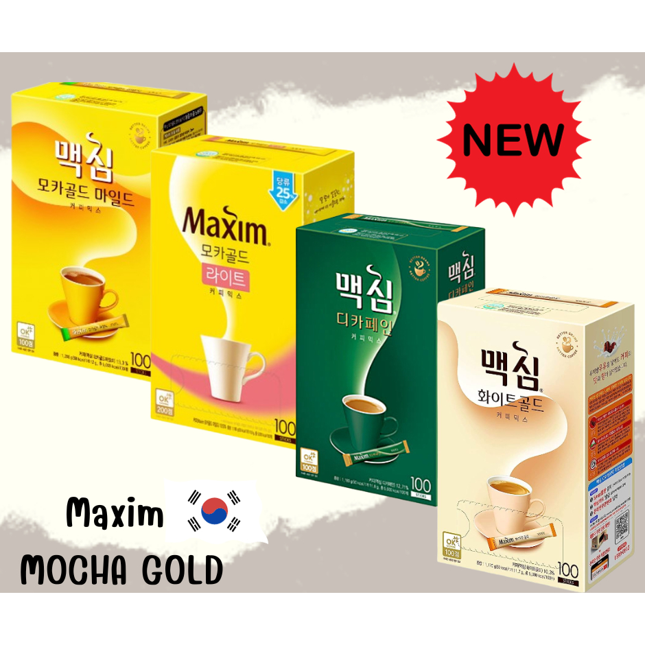 Maxim Coffee  กาแฟตัวดังเกาหลี 3-in-1  ราคาถูก 100 ซอง รสชาติหอมหวานน้อย สินค้านำเข้าเกาหลี (แท้)