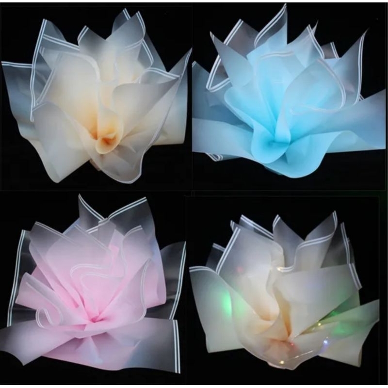 กระดาษห่อช่อดอกไม้ ไล่สีขอบสองเส้น โทนสีพาสเทล #กระดาษห่อช่อดอกไม้ - รูปที่ 3