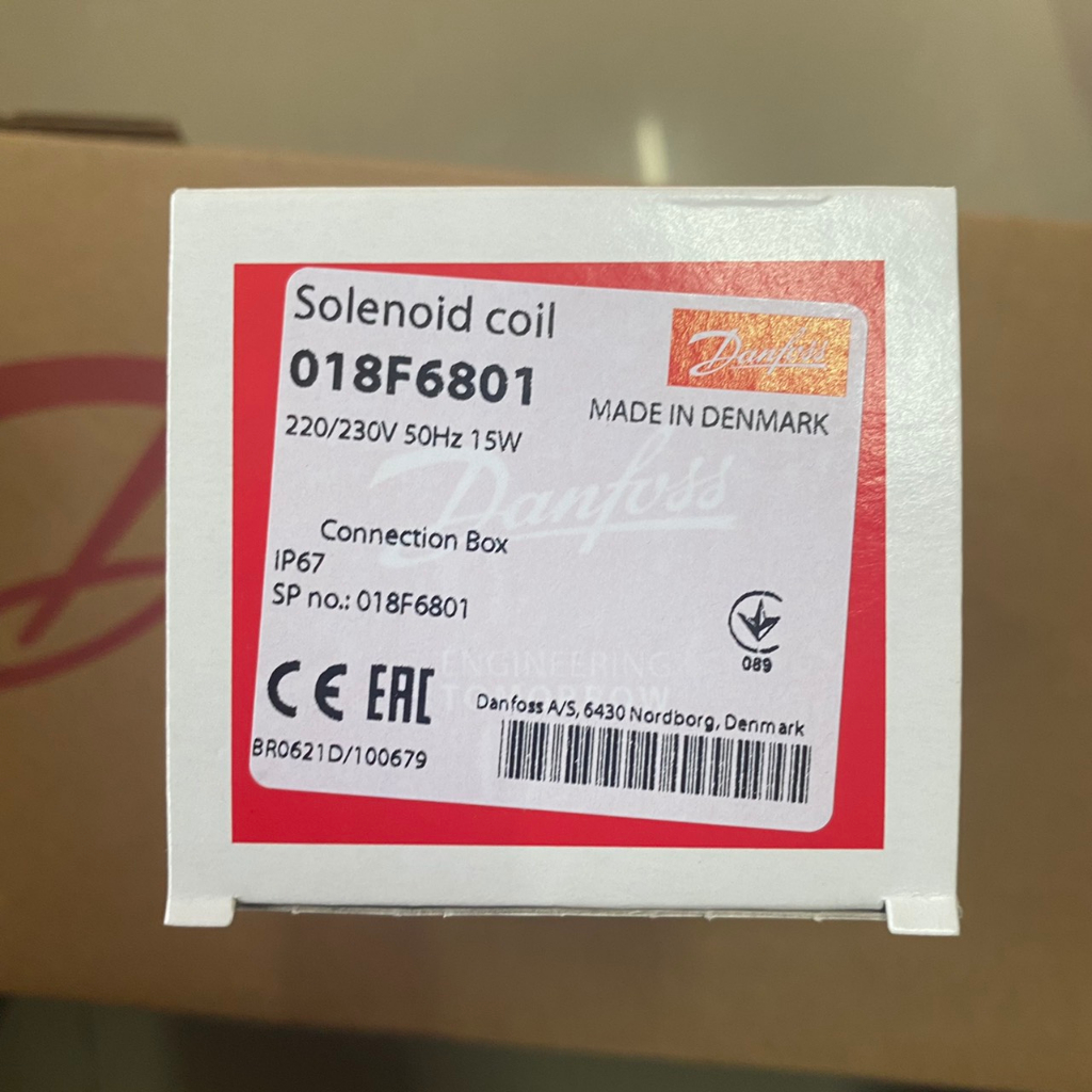 Danfoss 018F6801 Solenoid coil, BG230AS, Terminal box, Supply voltage [V] AC: 220 - 230