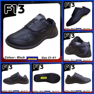 Breaker F13 รองเท้าผ้าใบ Size 31-41 เทปเดี่ยว สีขาว/ดำ