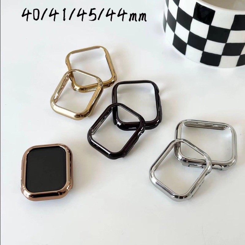 เคส watch + สีๆ case สําหรับ watch11 10 8 7 6 5 4 Seเคสเเข็ง กันรอย ขนาด41/40/44/45/46มมเคสสําหรับแอปเปิ้ลวอช casePC เงา
