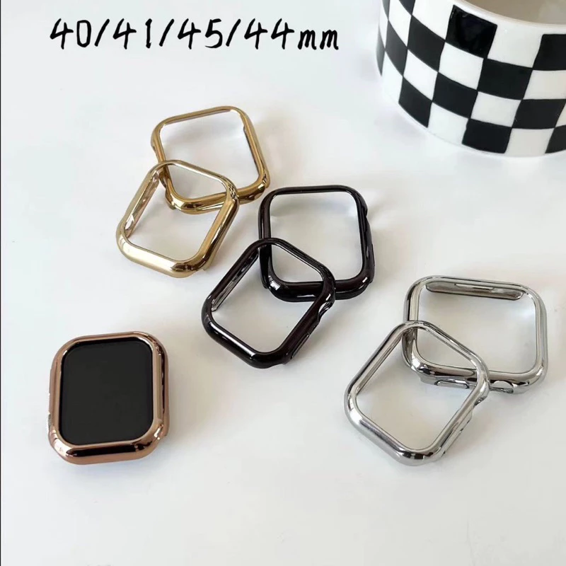 เคส watch + สีๆ case สําหรับ watch11 10 8 7 6 5 4 Seเคสเเข็ง กันรอย ขนาด41/40/44/45/46มมเคสสําหรับแอปเปิ้ลวอช casePC เงา
