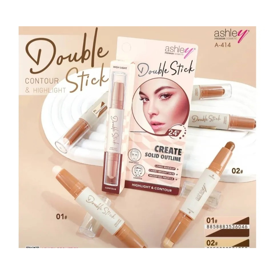 A-414 Ashley Double Stick 24h ไฮไลท์ คอนทัวร์ จบในแท่งเดียว