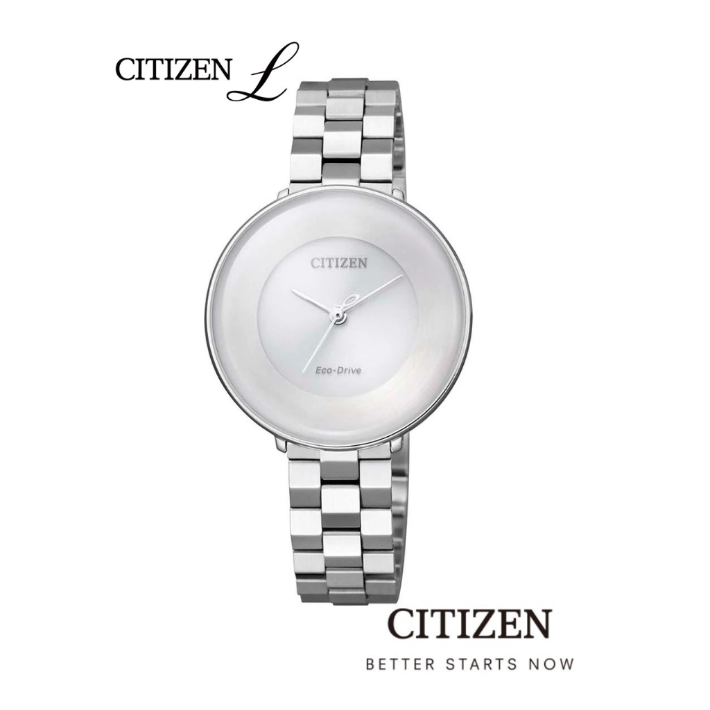 CITIZEN L นาฬิกาข้อมือผู้หญิง Eco-Drive EM0600-87A  Lady watch ( พลังงานแสง )