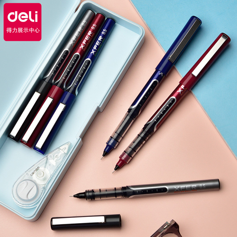 Deli S657 ปากกาหมึกซึม หัวลูกลื่น แบบแห้งเร็ว เขียนดี อุปกรณ์การเรียน เครื่องเขียน InkBleedPen 0.5mm