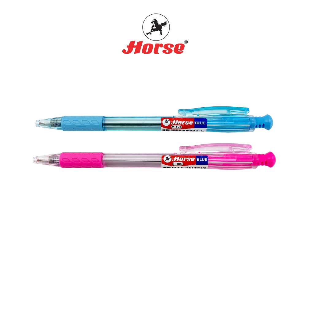 HORSE ตราม้า ปากกาลูกลื่น กด 0.7 mm. H-803 หมึกน้ำเงิน จำนวน 1 ด้าม