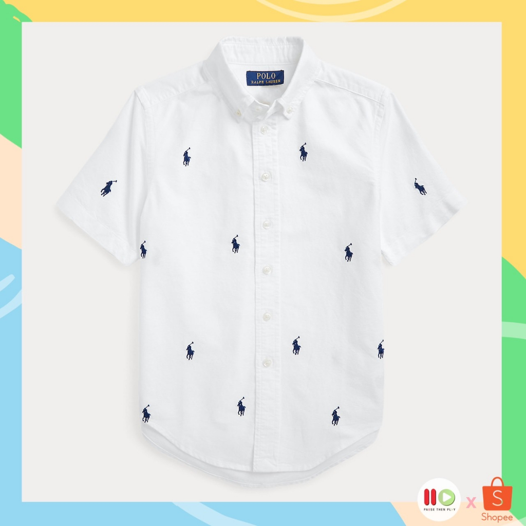 ลด 15% โค้ด •DDX15T2D21• Ralph Lauren Polo Pony Oxford Short Sleeve Shirt (NEW)