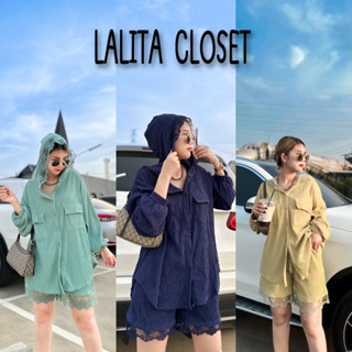 ชุดเซ็ทฮู้ดขาสั้นแขนยาว ผ้าอัดพลีท (Set HOOD)