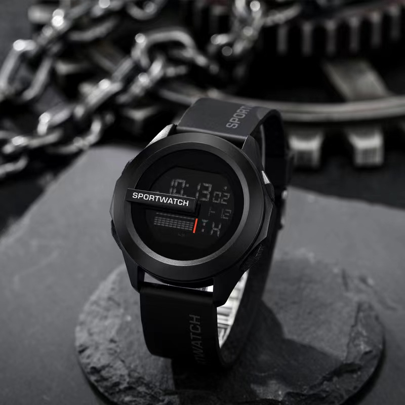 Sportwatch 1 นาฬิกาข้อมือดิจิทัล ดิจิตอลสายยาง สําหรับผู้ชาย  นาฬิกาแฟชั่นกีฬา กันน้ำจับเวลาตั้งปลุกได้ ส่งจากกทมด่วน