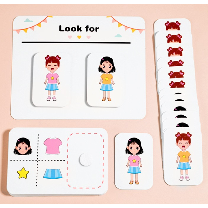 Look for matched images จับคู่ภาพเหมือน จับคู่ภาพแต่งตัว ของเล่นแนวมอนเตสซอรี่ ข้อสอบสาธิต Think & Match Matching Puzzle - รูปที่ 4