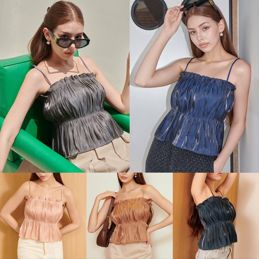 xothelabel - Jelly top เสื้อสายเดี่ยวผ้าเลื่อมสีสดใส best seller !