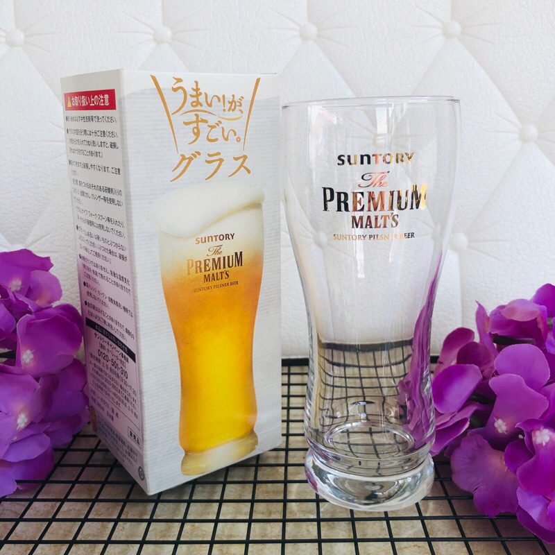 แก้วเบียร์ SUNTORY The PREMIUM MALT’S SUNTORY PILSNER BEER 🍺 380ml มือสอง จากประเทศญี่ปุ่น