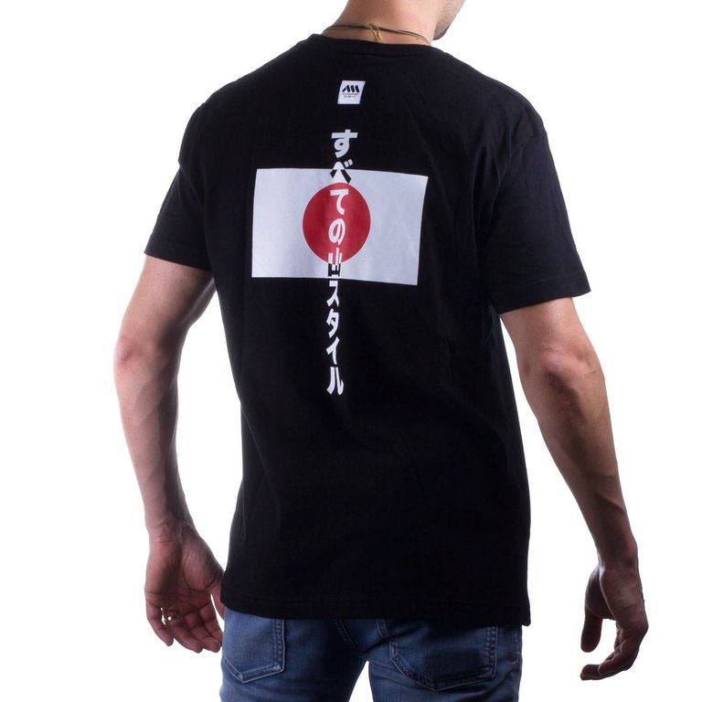 AMS Nippon Tee Black เสื้อยืดใส่สบายพิมพ์ลายชัดเจน โดย Trailhead Thailand แบรนด์ All Mountain Style